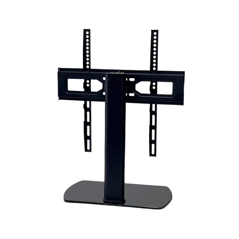 How does the cable management system integrated into the audio-visual bracket conceal power cords and HDMI cables behind the television for a clean wall-mounted appearance?